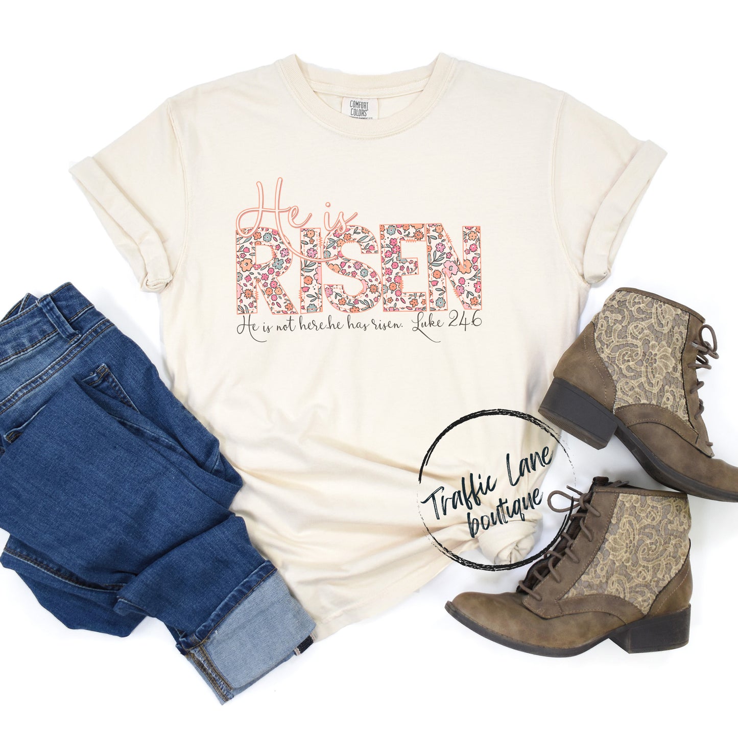 He Is Risen Word Art Shirt