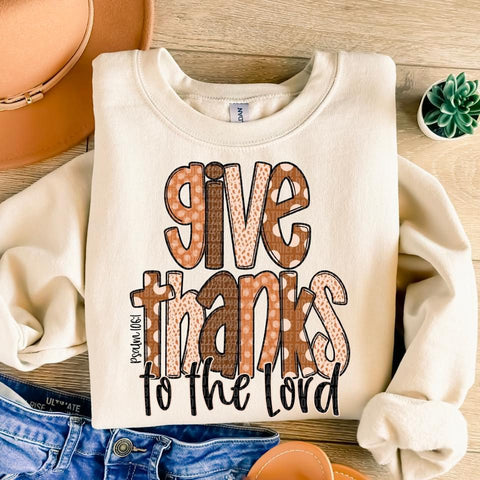 Give Thanks to the Lord Thanksgiving Shirt