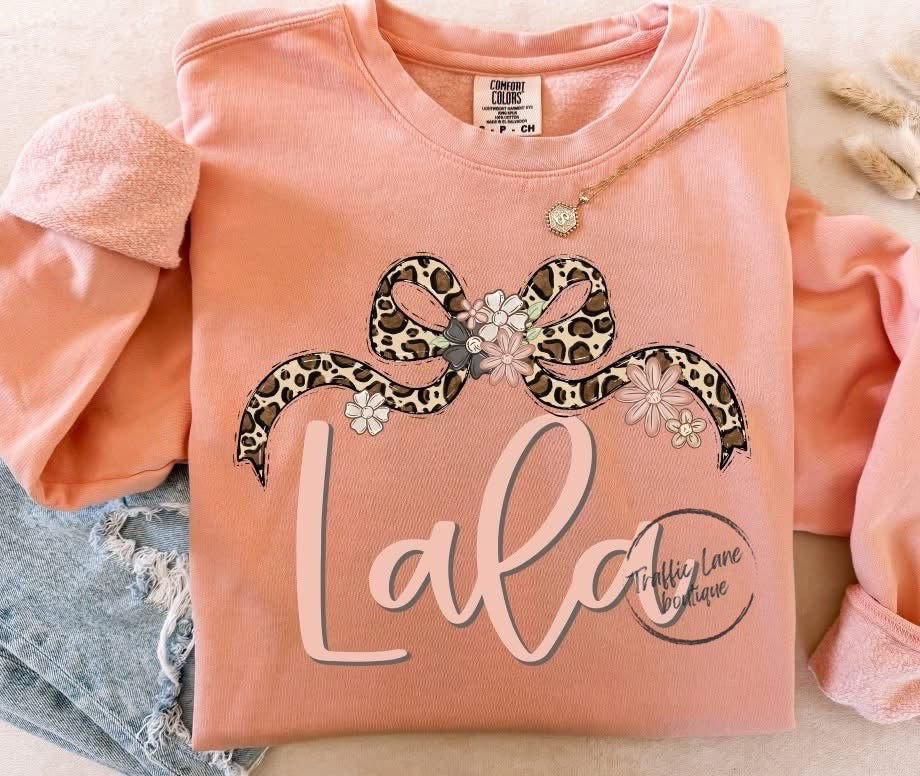 Leopard Bow Mom and Grandma Names