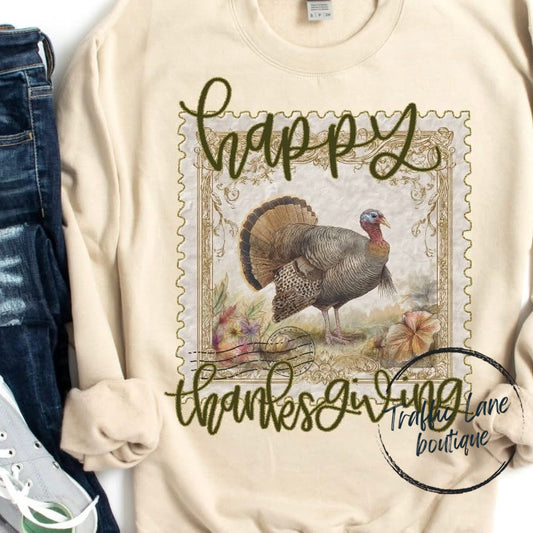 Happy Thanksgiving Postage Stamp Shirt