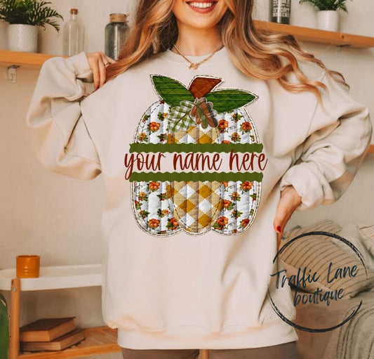 Split Quilt Pumpkin Customizable Shirt