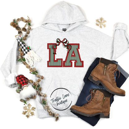 LA - Prepster State Christmas Dark Green Crimson Shirt