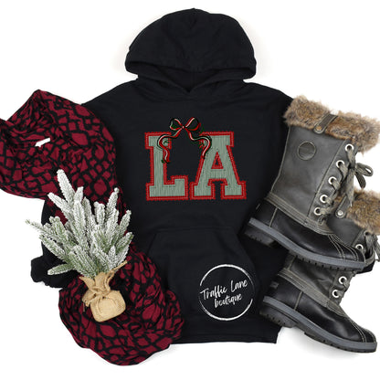 LA - Prepster State Christmas Dark Green Crimson Shirt