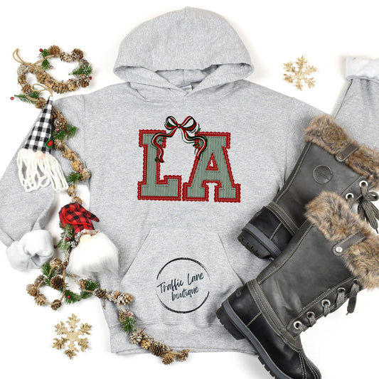 LA - Prepster State Christmas Dark Green Crimson Shirt