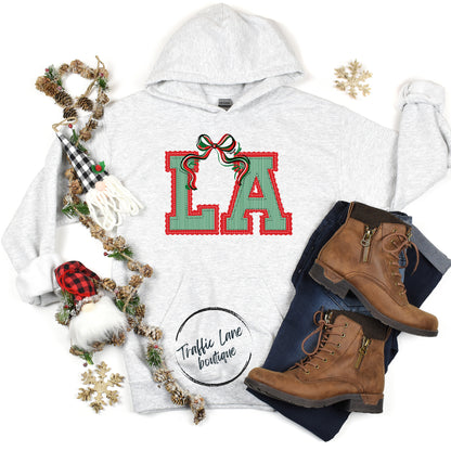 LA - Prepster State Christmas Kelly Green Red Shirt