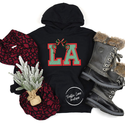 LA - Prepster State Christmas Kelly Green Red Shirt