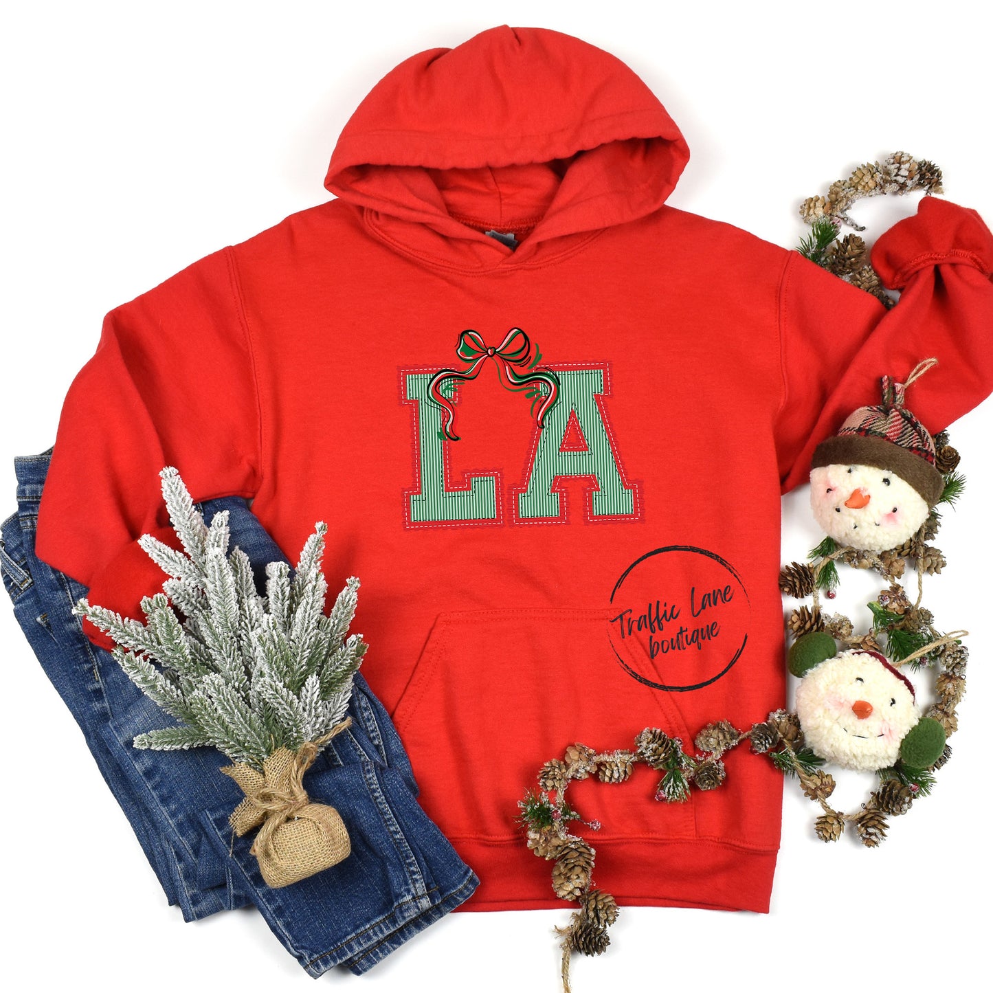 LA - Prepster State Christmas Kelly Green Red Shirt