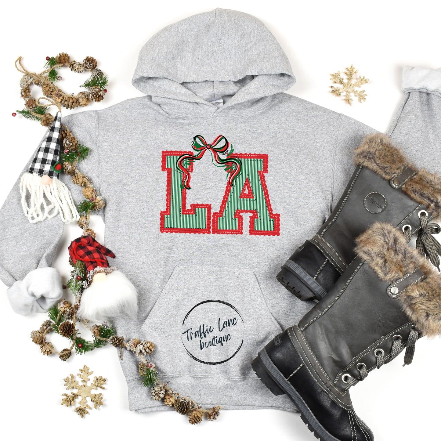 LA - Prepster State Christmas Kelly Green Red Shirt