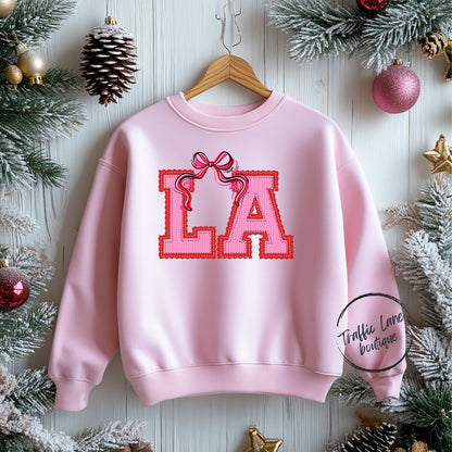 LA - Prepster State Christmas Pink Red Shirt