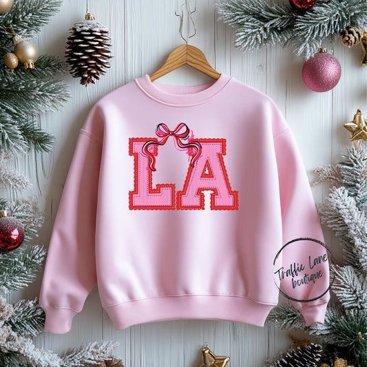 LA - Prepster State Christmas Pink Red Shirt