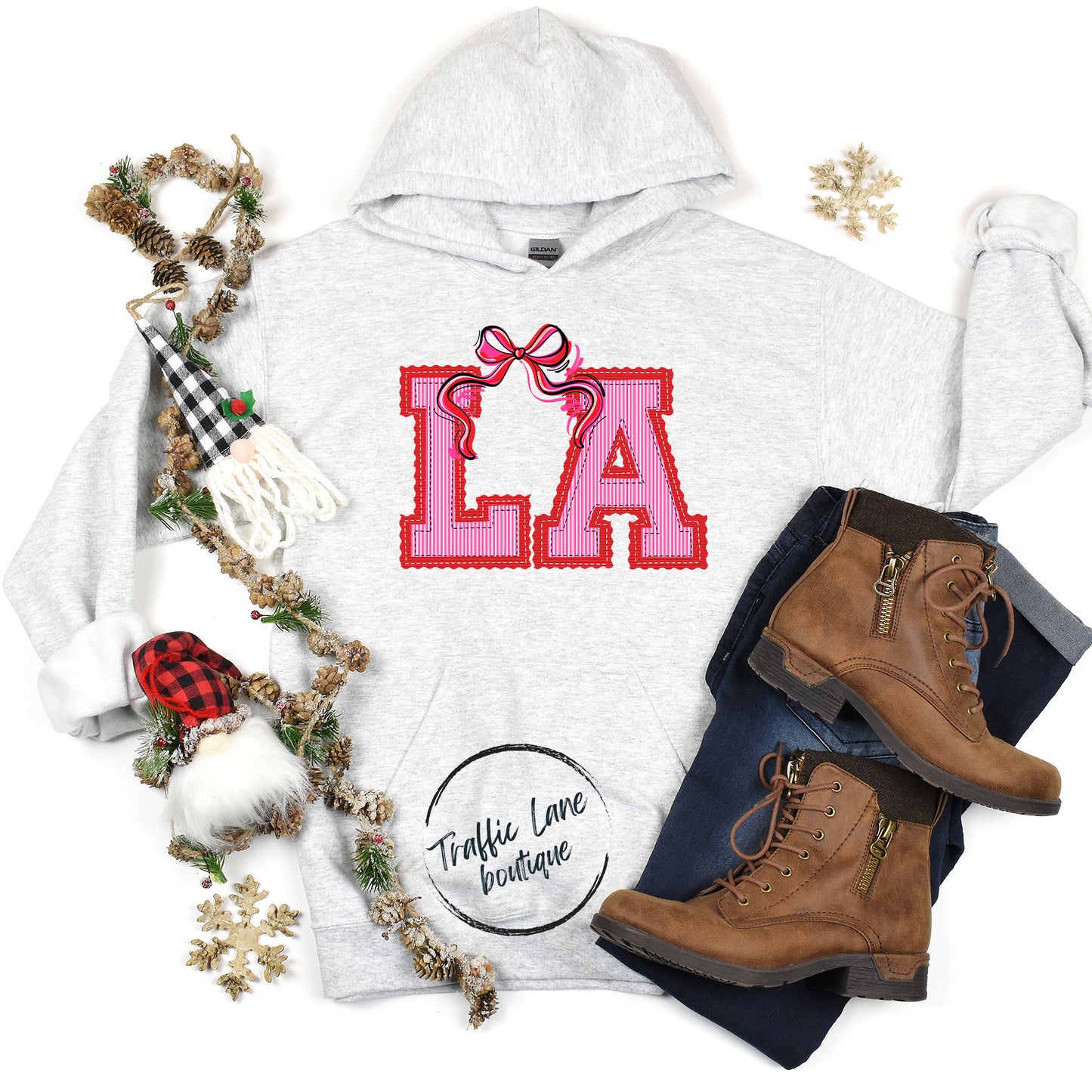 LA - Prepster State Christmas Pink Red Shirt