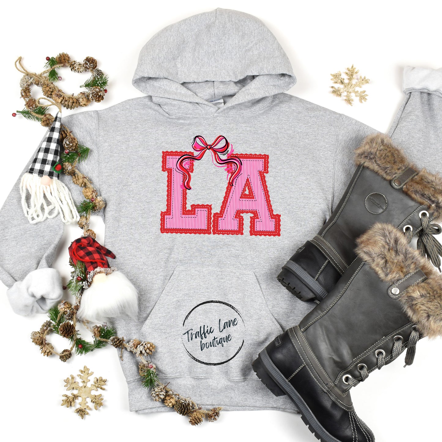 LA - Prepster State Christmas Pink Red Shirt