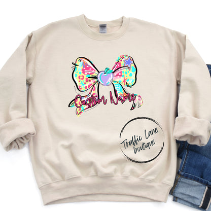 Mixed Bow With Apple - Custom Name