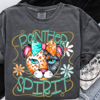 Panther Spirit - Funky Retro Mascot Shirt