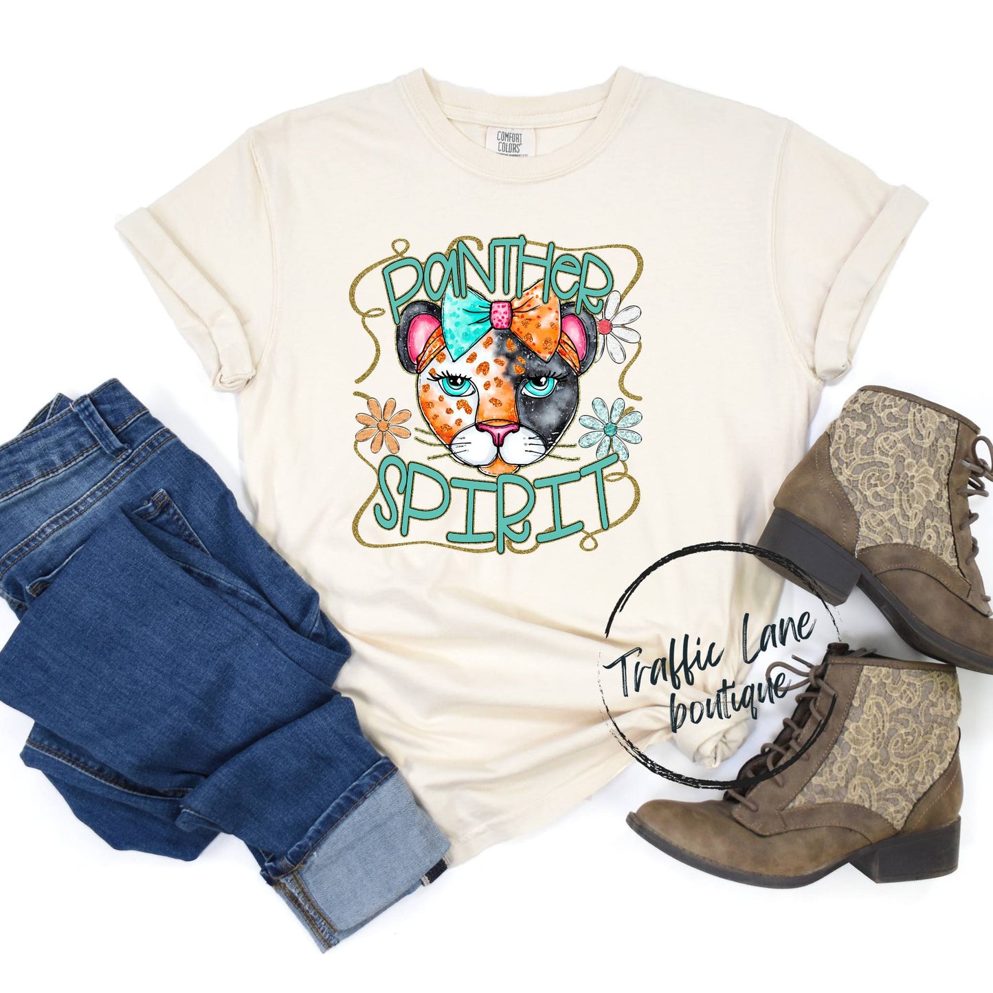 Panther Spirit - Funky Retro Mascot Shirt