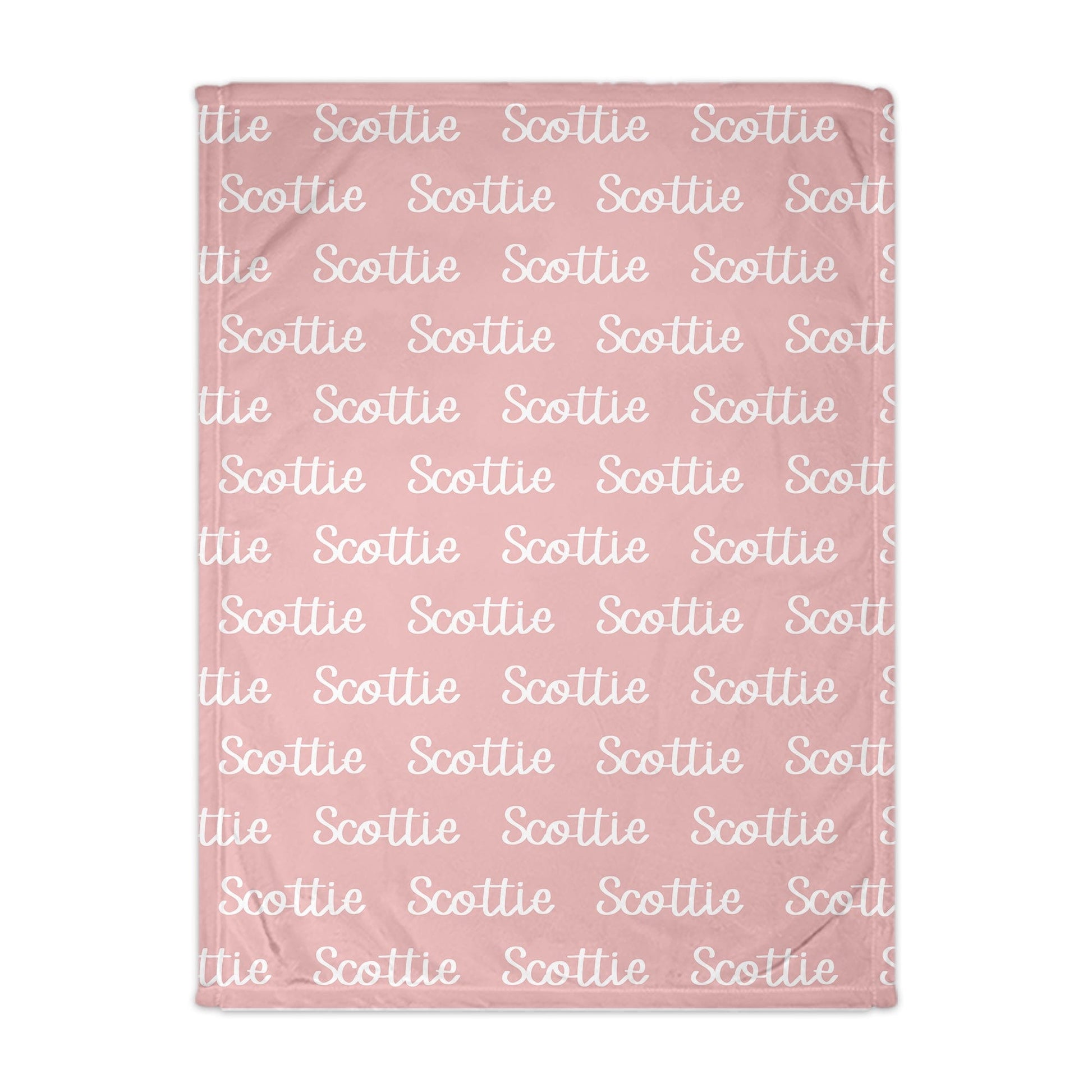 Pink 50 x 60 Kids Personalized Name Repeating Blanket 