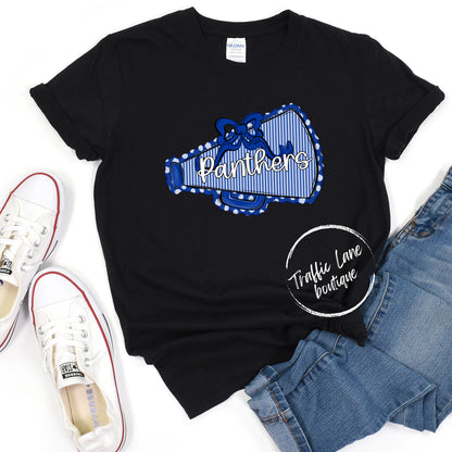 Panthers - Prepster Megaphone And Bow Spirit Shirts