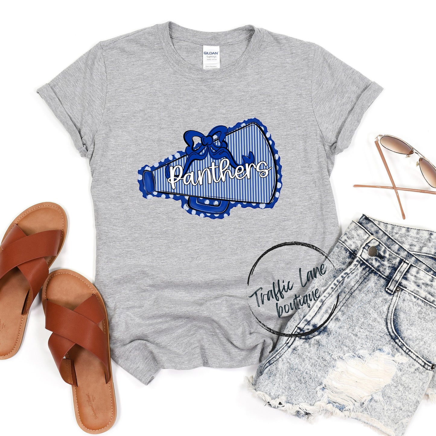 Panthers - Prepster Megaphone And Bow Spirit Shirts