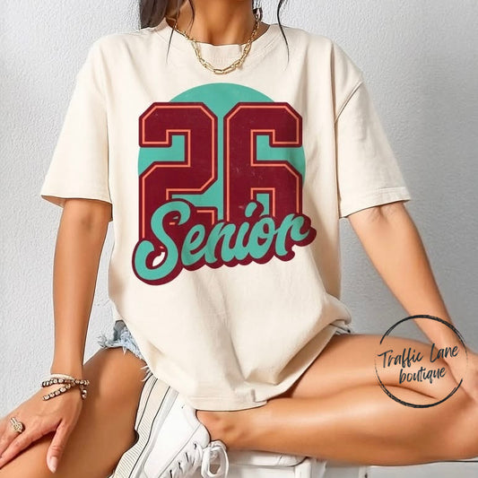 26 Senior Distressed Aqua Shirt