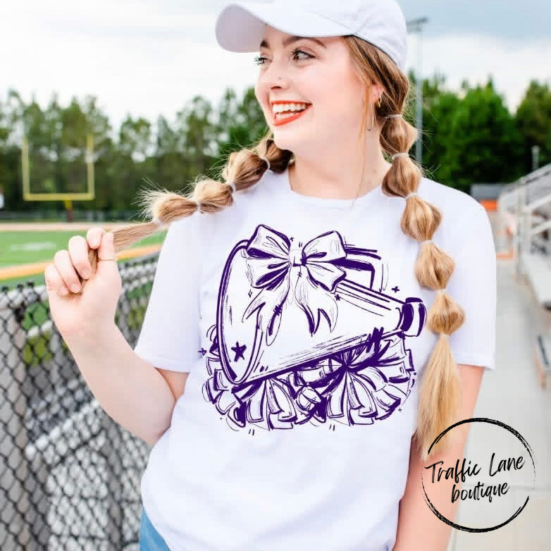 Sketchy Megaphone And Bow Customizable Shirt