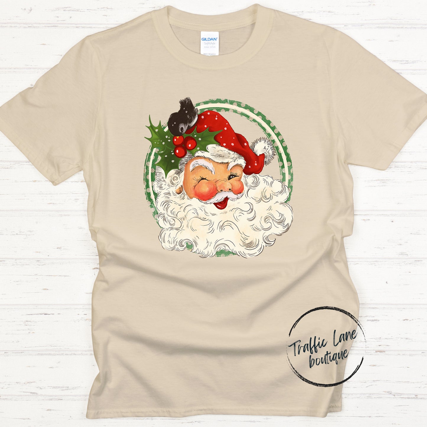 Vintage Santa With Holly Shirt