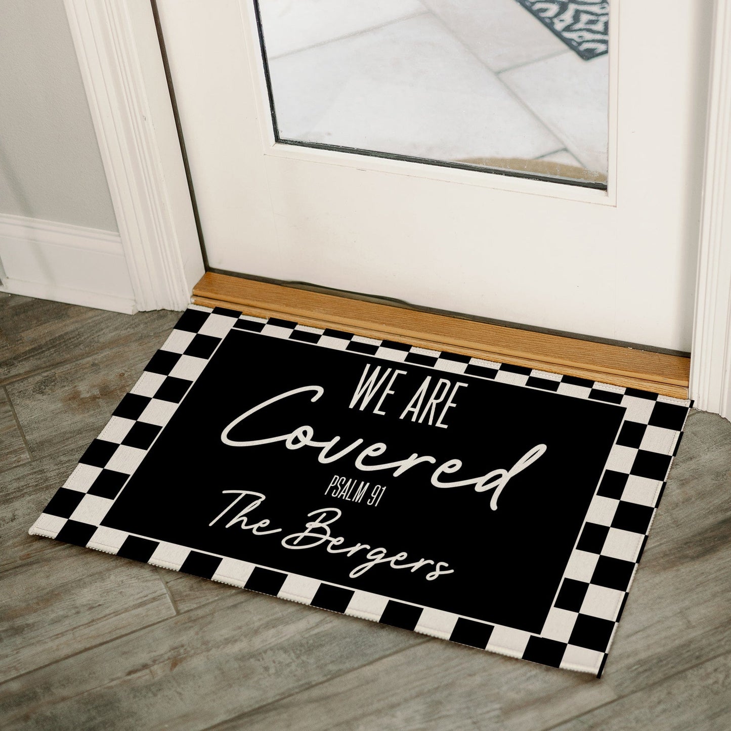 We Are Covered Personalized Mat