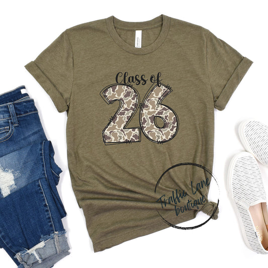 Class of 26 - Camo Doodle Shirt