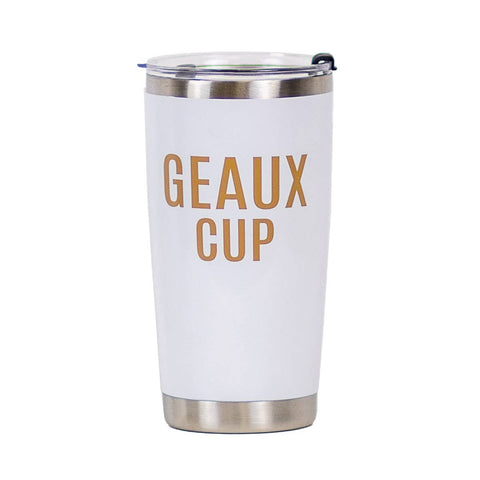Geaux Cup Tumbler   White/Gold   20oz.