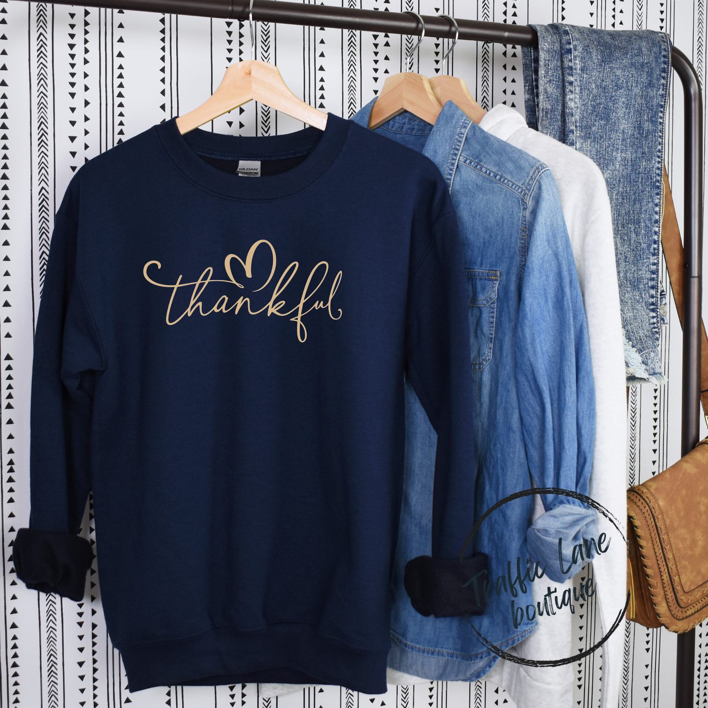 Thankful Gold Lettering Shirt