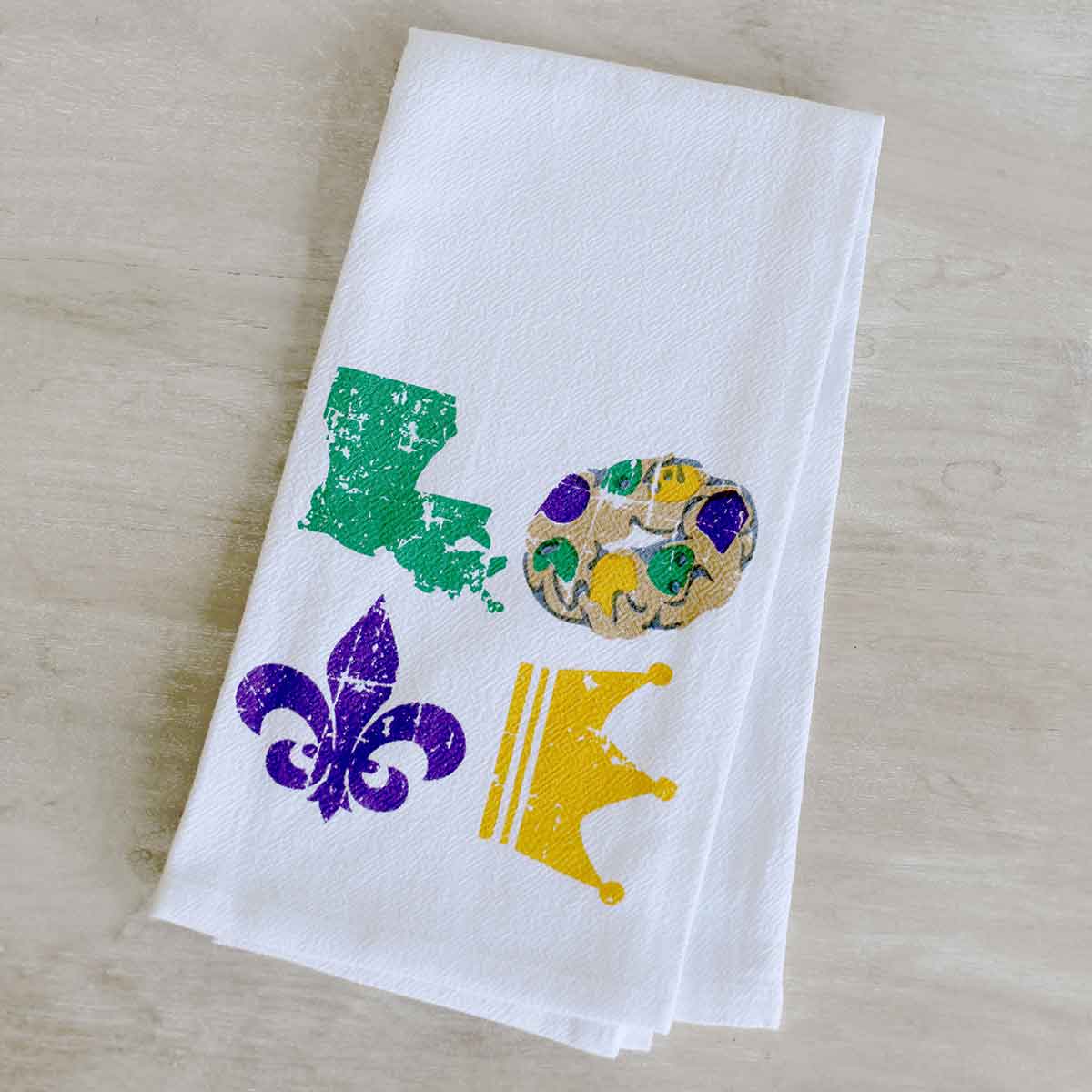 Love Flour Sack Hand Towel   White/Multi   20x28