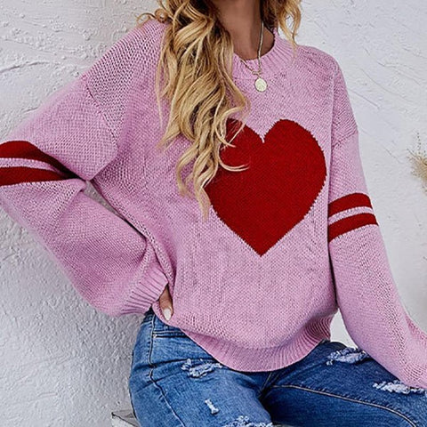 Big Heart Stripe Sweater