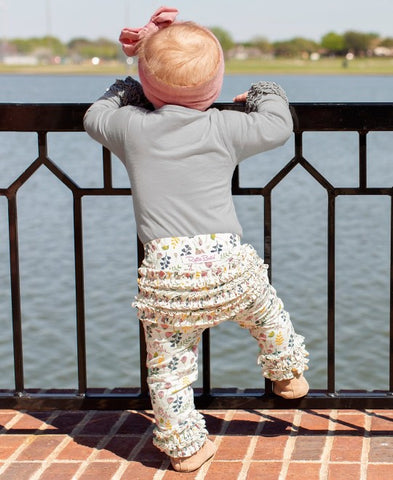 Powder Pink Ruffle Leggings - Powder Pink Icings - gorgeous knit ruffle  leggings - size NB to 10 | Darling Little Bow Shop