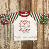 christmas stripe raglan with candy cane wishes