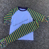 Blank Mardi Gras raglan shirt for girls 