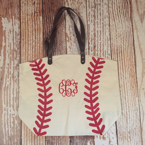 Canvas baseball 2025 tote bag