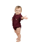 burgandy infant fishing shirt bodysuit