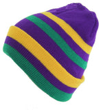 knit Mardi Gras beanie cap
