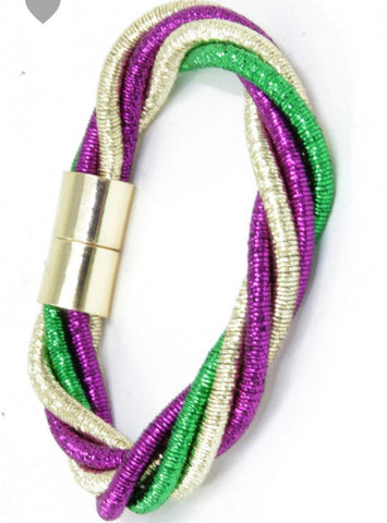 Twisted Mardi Gras bracelet 