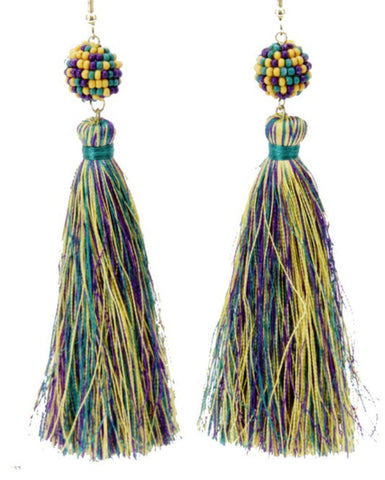 Mardi Gras tassel earrings 